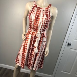 Burnt orange and white tie dye dress - Size M